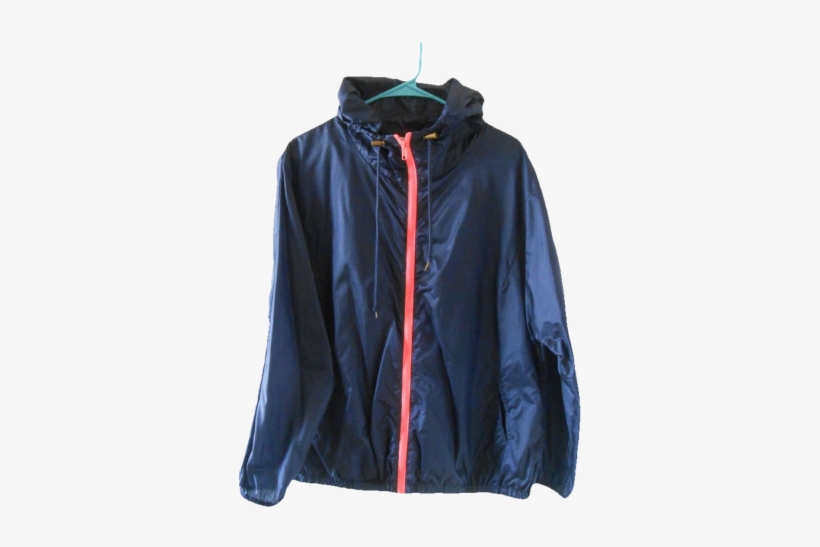 Forever 21 Pink & Black Hooded Rain Jacket Size L New - Hoodie, transparent png #9760504
