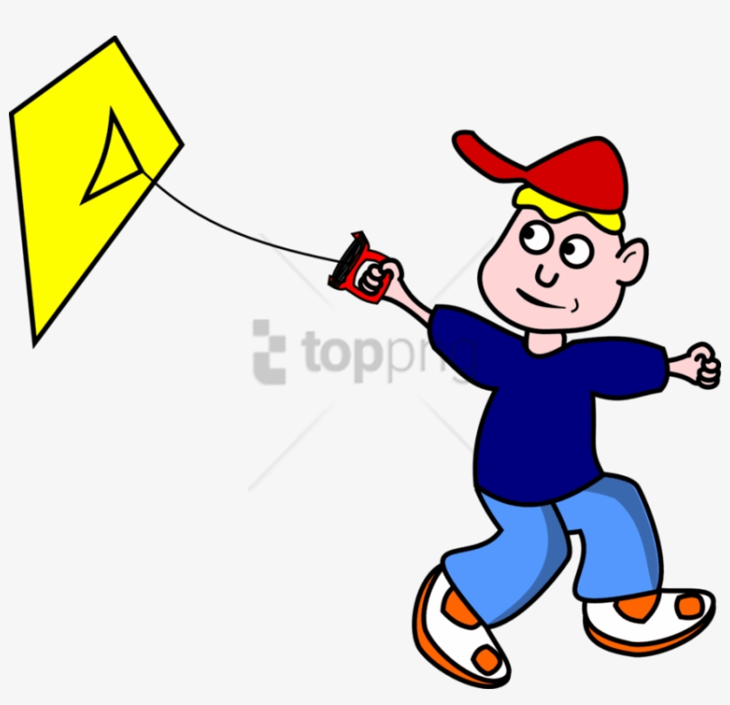 Free Png Download Two Boy Friends- Cartoon Flying A - Animated Fly A Kite, transparent png #9761464
