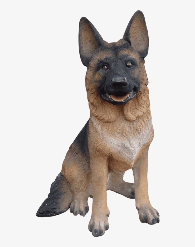 Dog German Shepherd Sitting Animal Prop Life Size Décor - Old German Shepherd Dog, transparent png #9762924