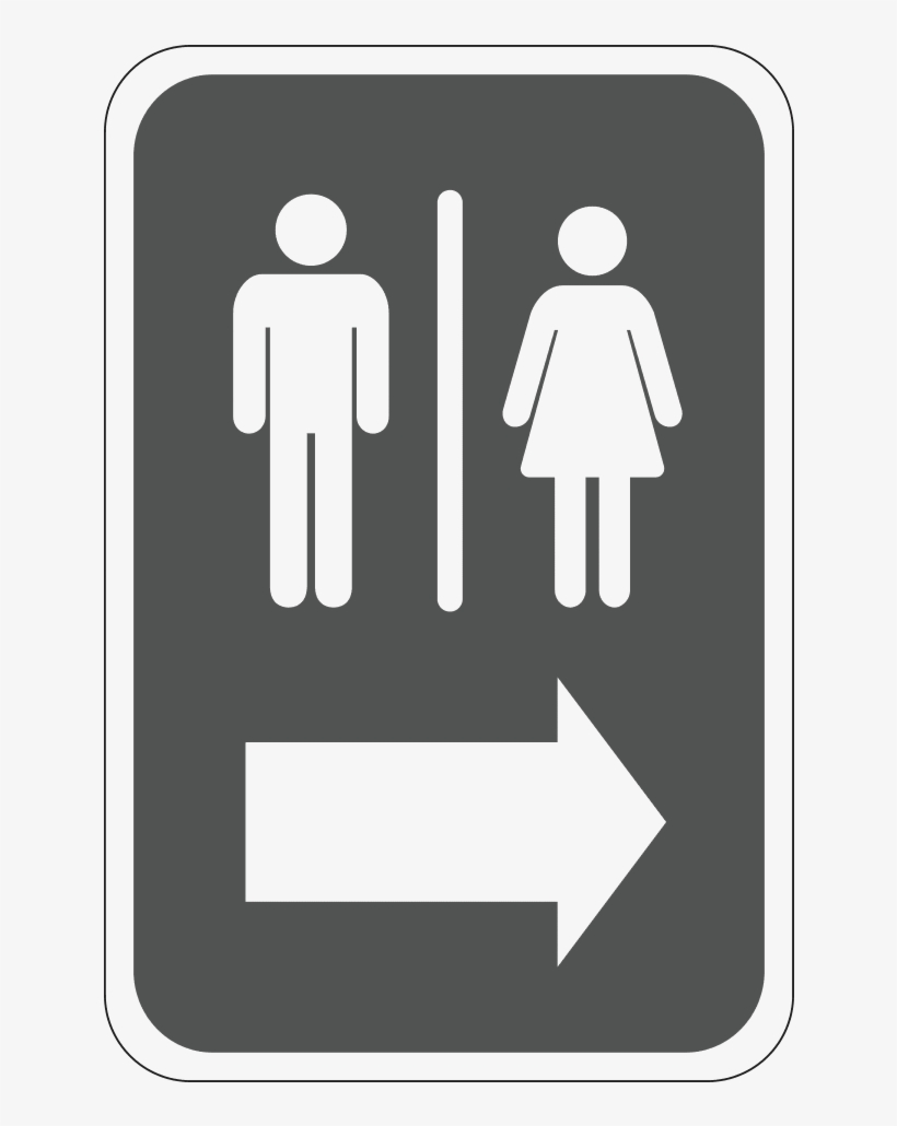 Mens And Womens Restroom Right - Restroom Sign, transparent png #9765367