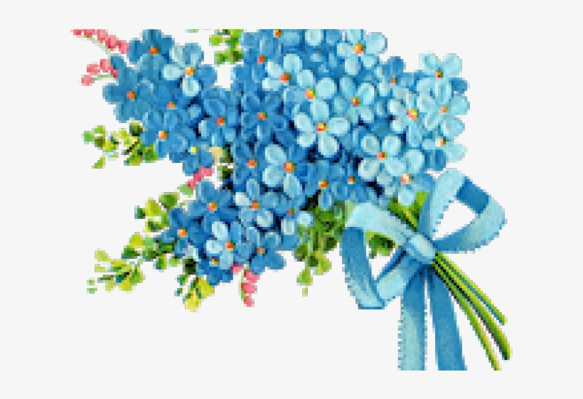 Forget Me Not Clipart Clear Background - ช่อ ดอกไม้ สี ฟ้า, transparent png #9765478