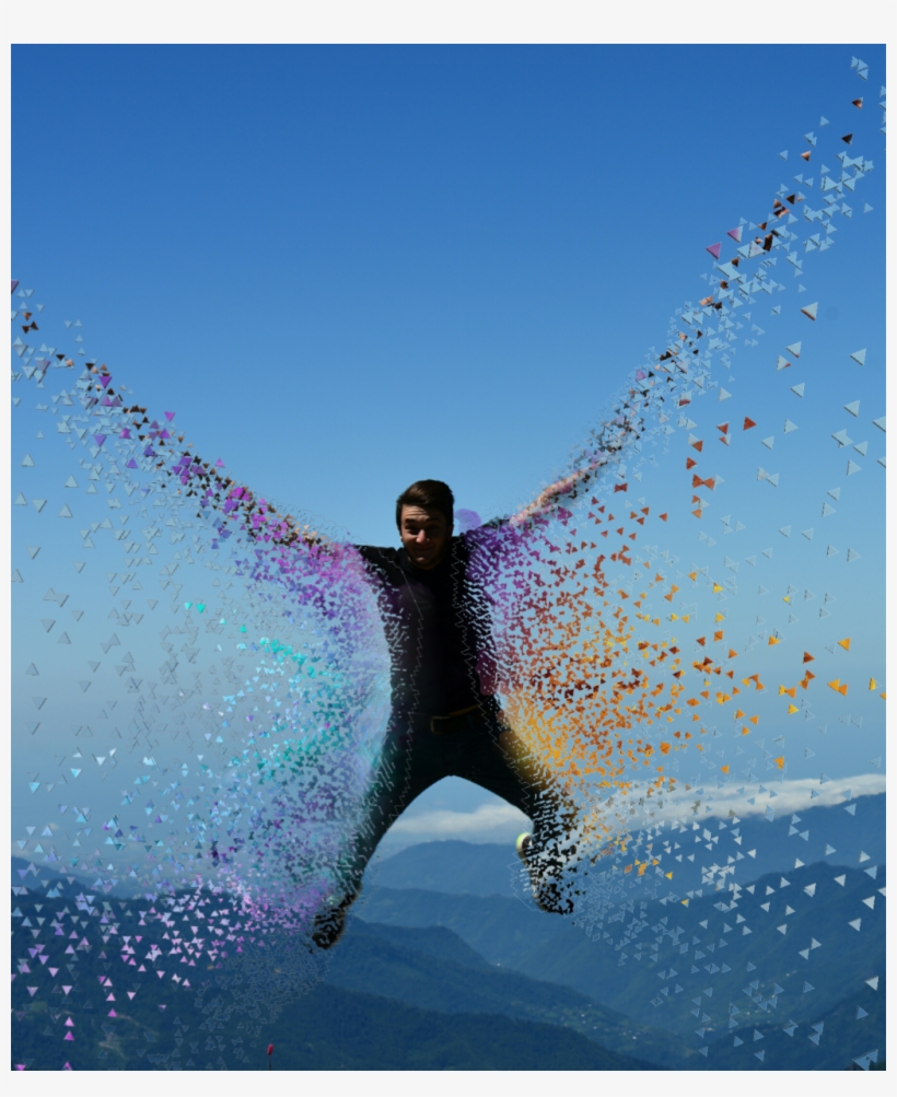 #funremix #man #jump #sky #dispersion #colors #fun, transparent png #9766102
