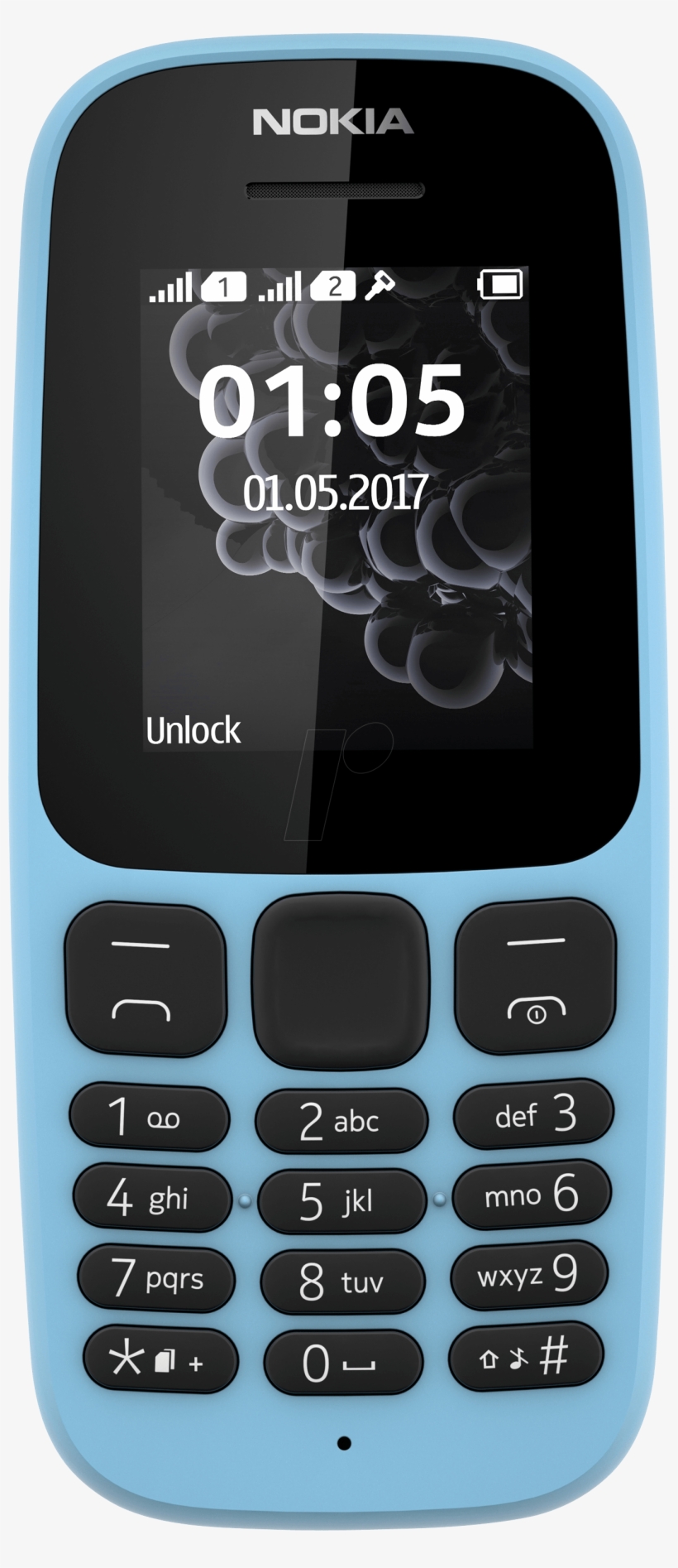 Phone, Blue Nokia A00028534 - Nokia 105, transparent png #9766334