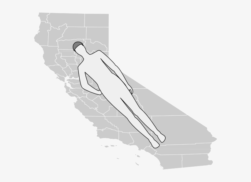 How To Set Use Man Shape Lying On California Map Icon - Illustration, transparent png #9766437