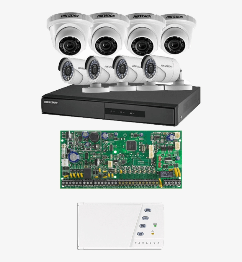 8 Channel Hikvision Cctv With 8 Zones Burglar Alarm - Central Sp 6000, transparent png #9766864