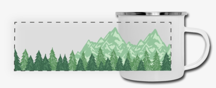 Mountains And Evergreen Trees Camper Mug - Mug, transparent png #9767188