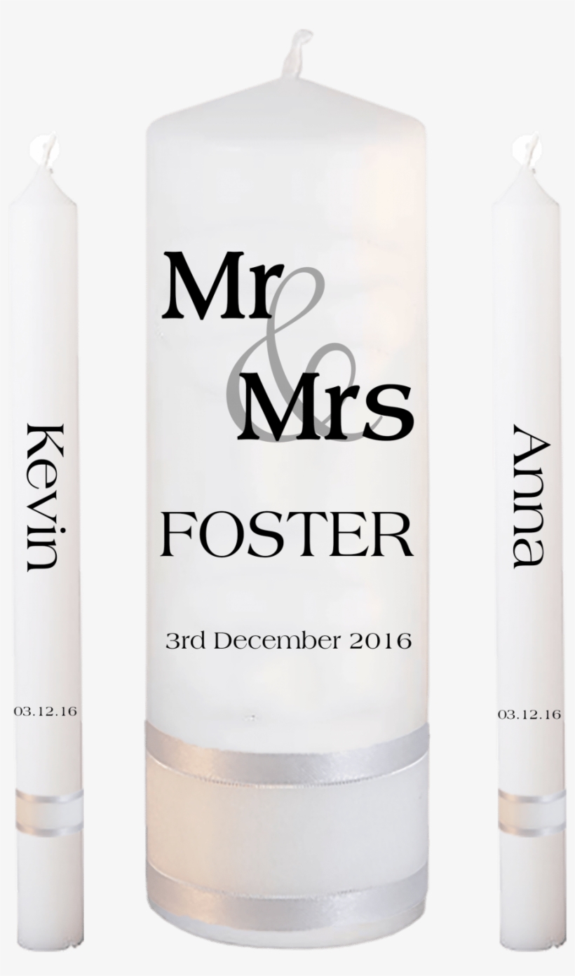 Wedding Candle Set Lighting Mr And Mrs Font - Wedding Candle Inscription, transparent png #9768226