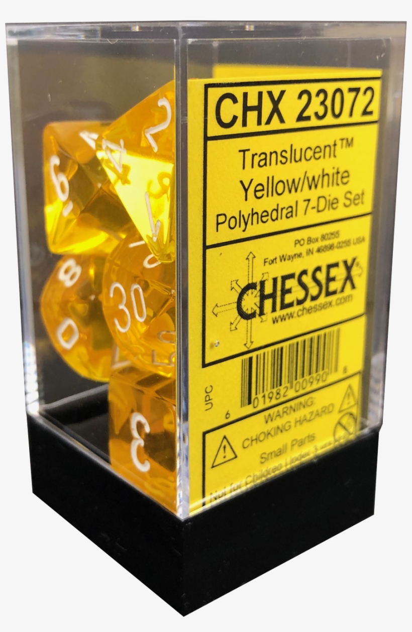 Dice Box Die Set Translucent Yellow With White Png - Poster, transparent png #9769442