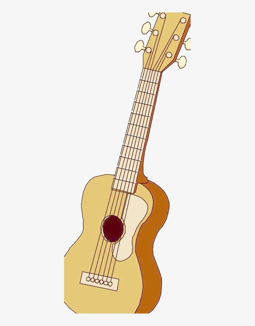 Cuatro Tiple Ukulele Creative Guitar Acoustic Cartoon - Bass Guitar, transparent png #9771050