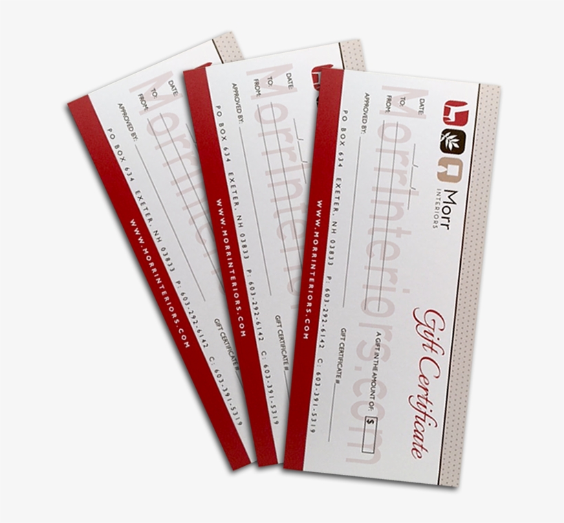 Morr Interiors Gift Certificate - Document, transparent png #9771409