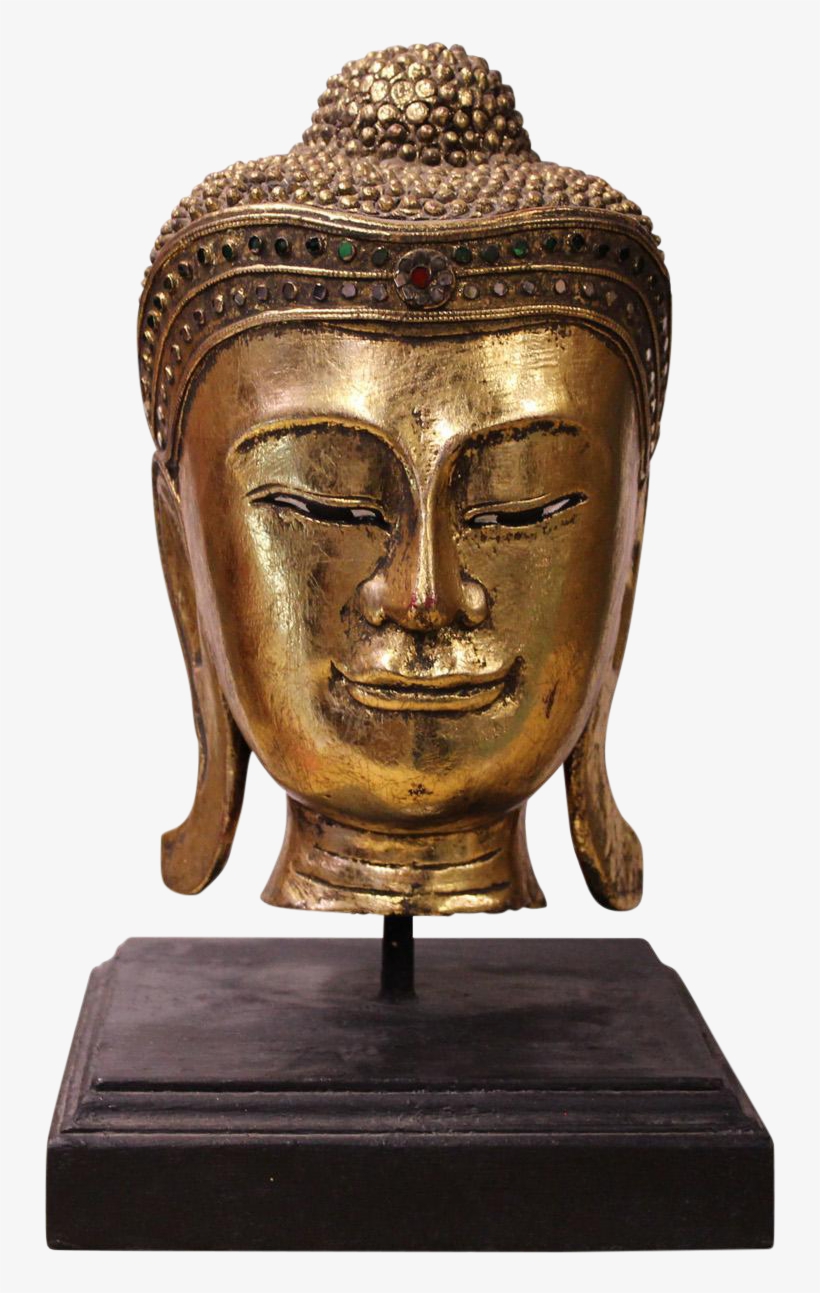 Handcrafted Gold Wood Serene Peaceful On Stand - Gautama Buddha, transparent png #9772823