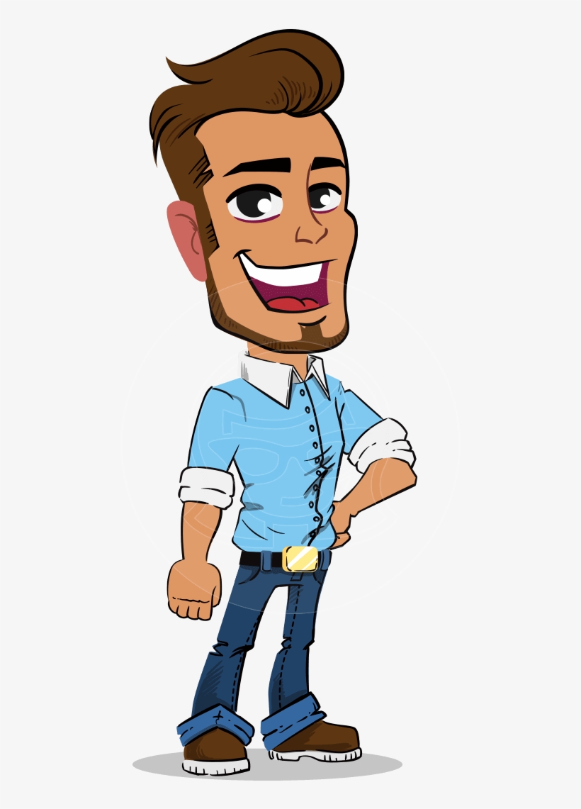 Simple Style Cartoon Of A Man With Glasses - Cartoon, transparent png #9773367