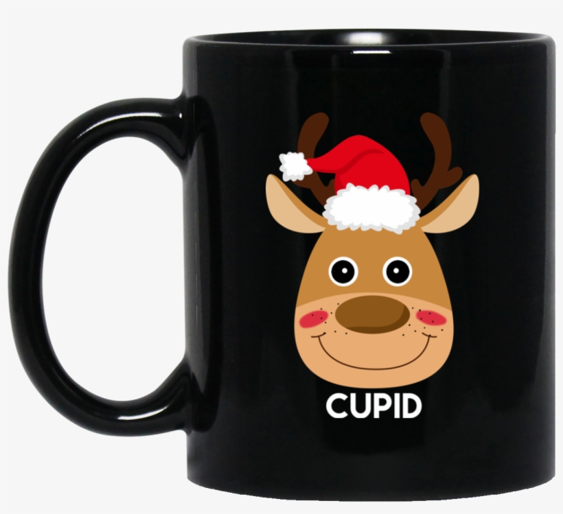 Santa Reindeer Cupid Matching Christmas Mug, transparent png #9773543