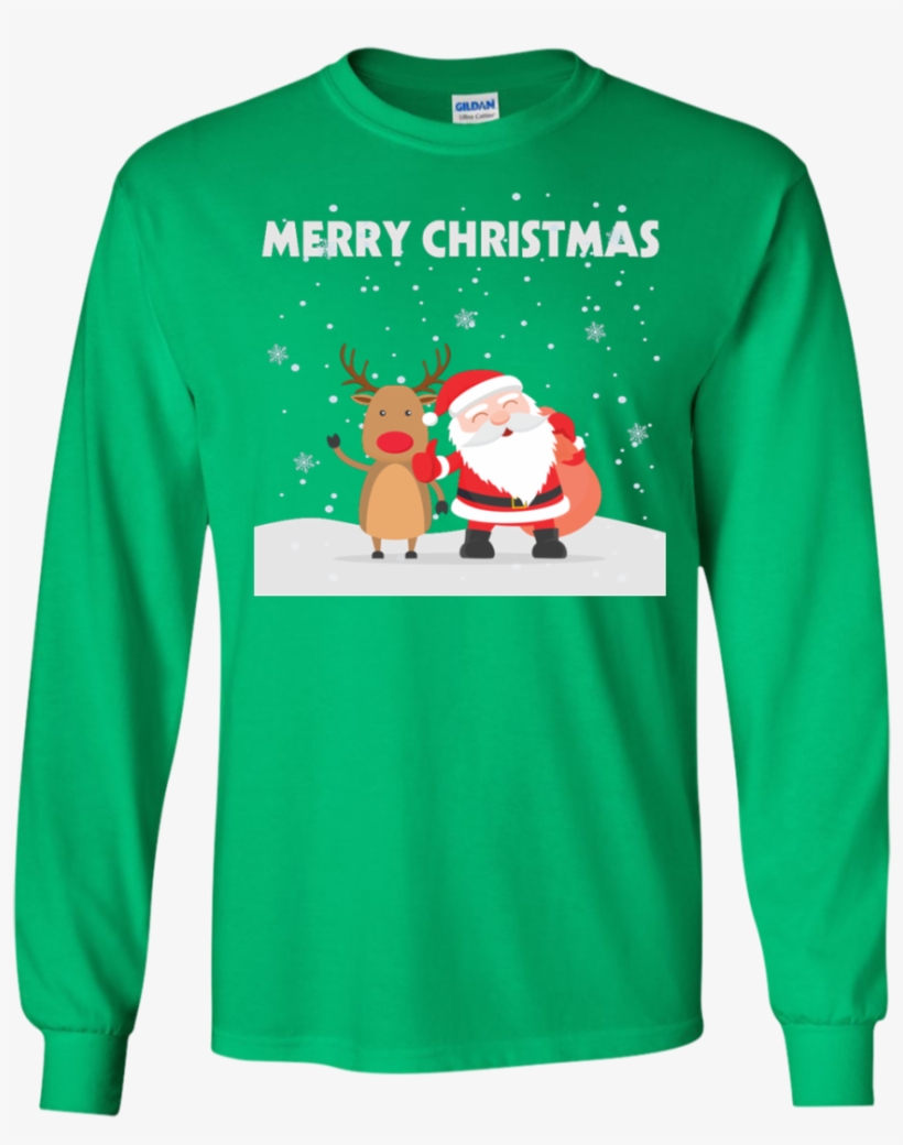 Merry Christmas, Santa, Reindeer, Friendship Snow Ls - Japan Ugly Christmas Sweater, transparent png #9773646