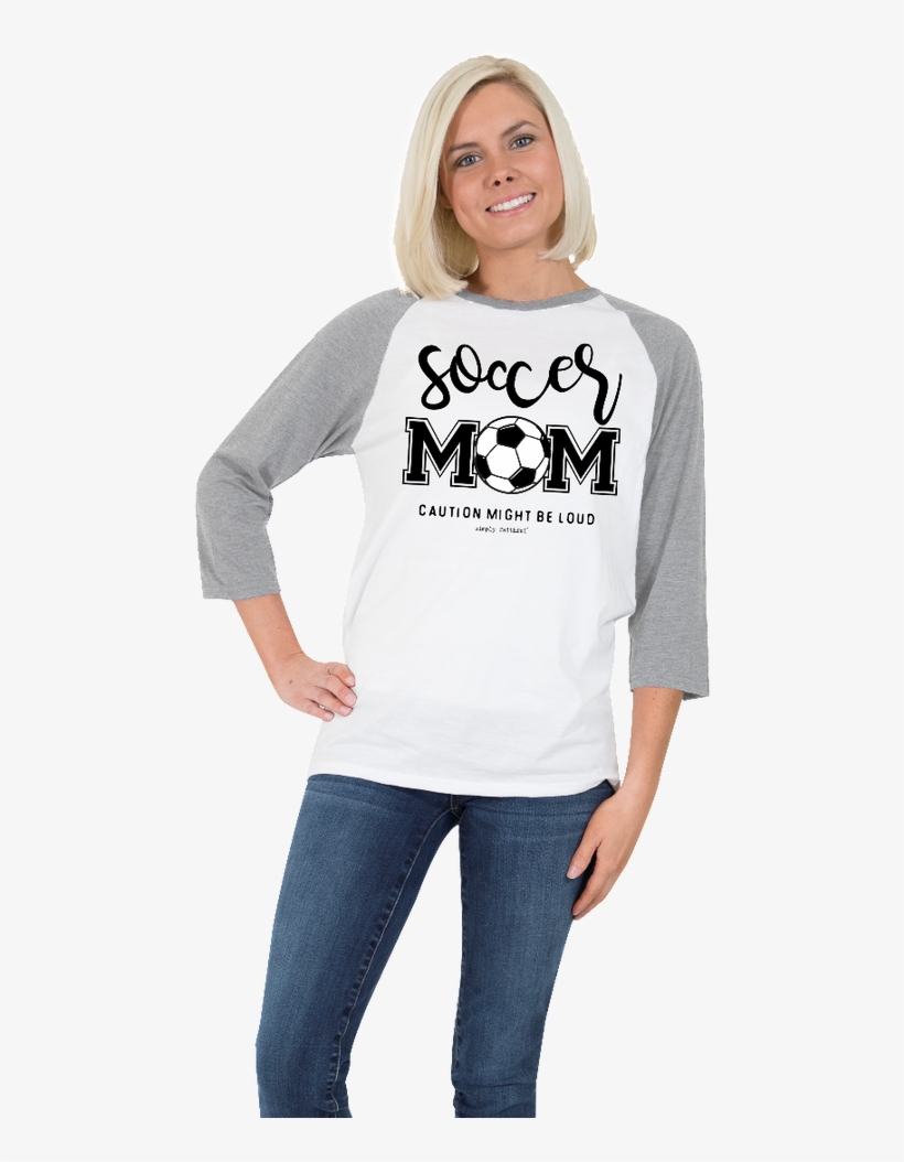 This Soccer Mom Raglan Is From The Line Simply Faithful - White Soccer Mom, transparent png #9774333