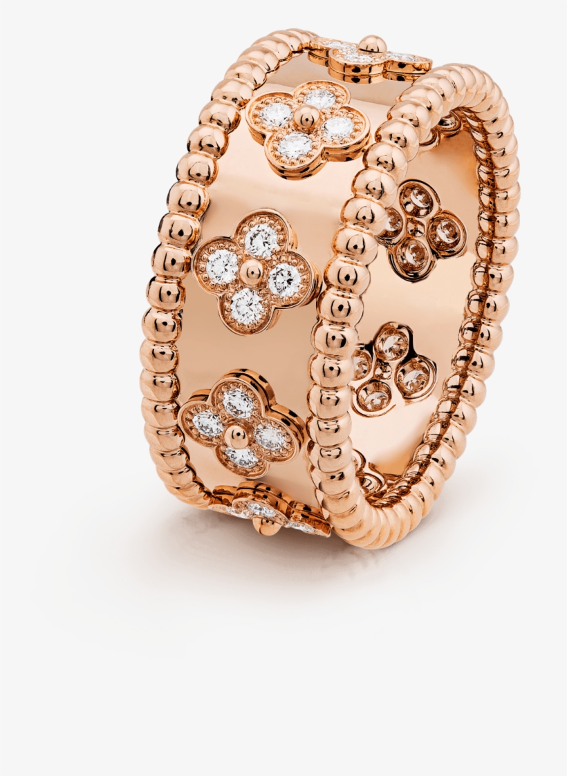 Perlée Clovers Ring, Medium Model - Van Cleef Rings, transparent png #9774767