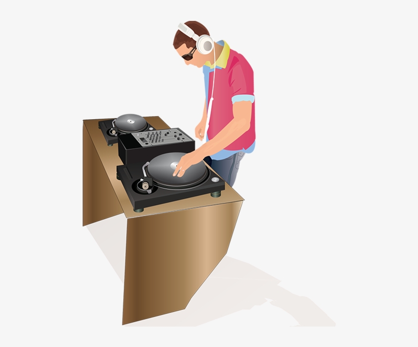 Dj Play Song Music Djs Design Vector Illustration - Sitting, transparent png #9774983