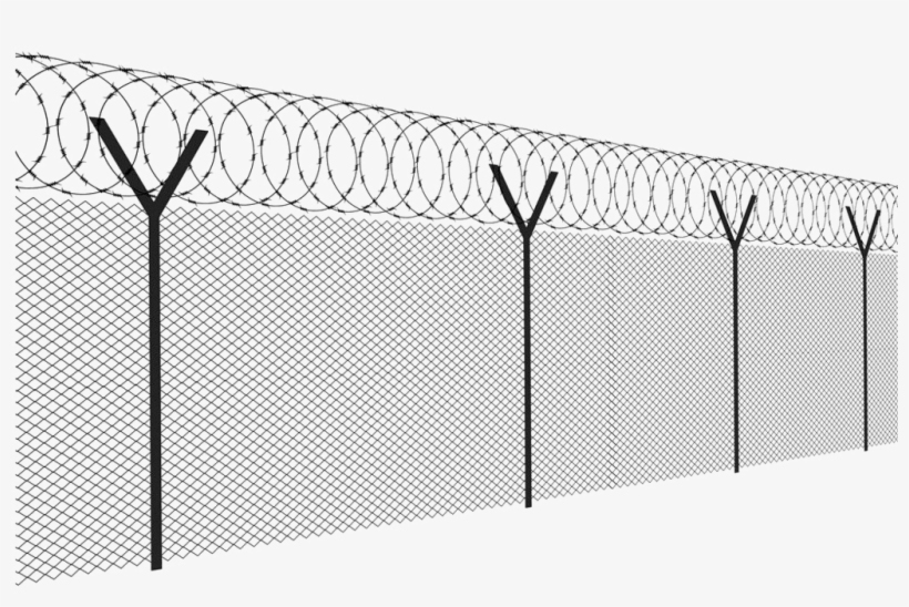 Barbed Wire Chain Link - Barb Wire Fence Vector, transparent png #9775042