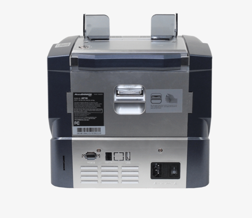 Accubanker Ab7100 Mixed Bill Counter Back View - Accubanker Ab7100, transparent png #9776048