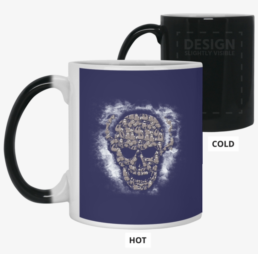 White Smoke Black Skull Sloth Pattern Mug - Avengers Endgame Cup, transparent png #9776921