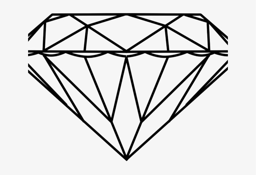 Drawn Diamond Diamond Background - Diamond Black And White Png, transparent png #9776926