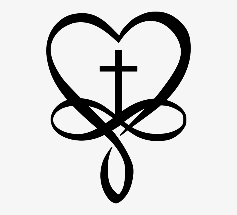 Heart Cross And Infinity Symbols Jh - Infinity Heart Cross ...