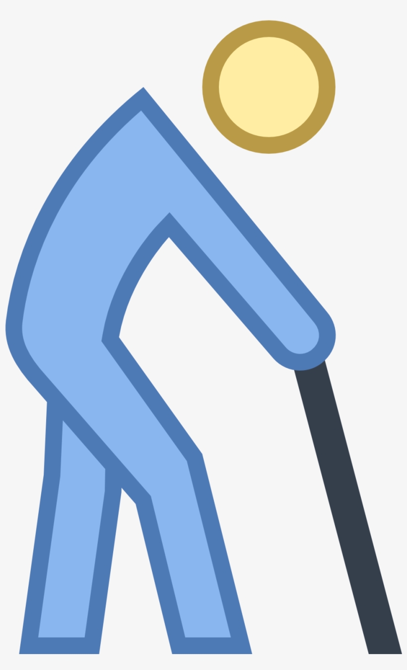 The Icon Is A Simplified Depiction Of A Humanoid Figure - Icon Old Person Transparent Blue, transparent png #9778404
