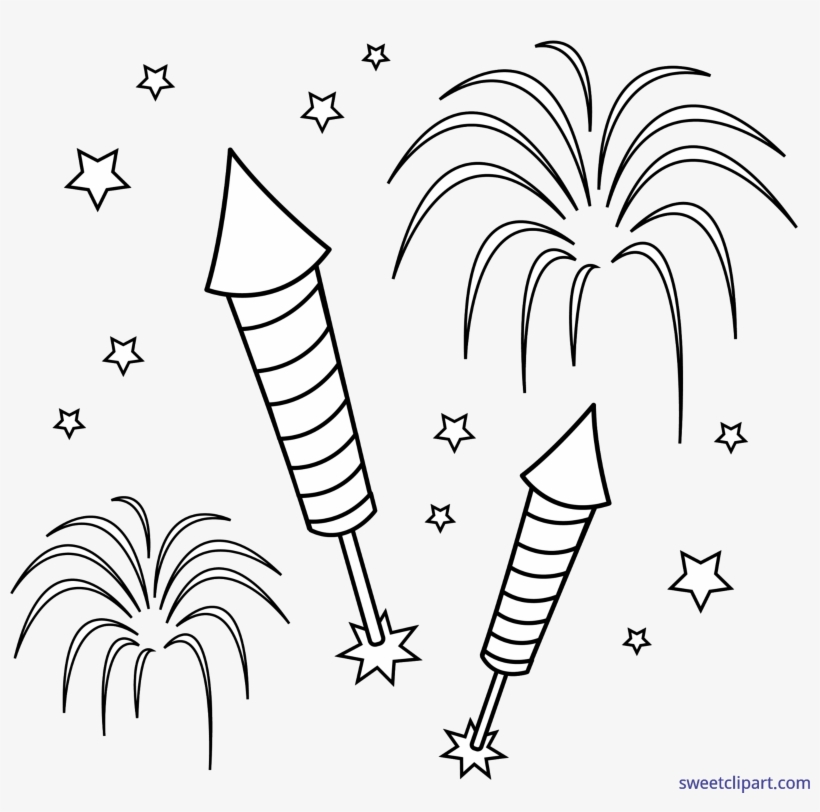 Fireworks Colorable Clip Art, transparent png #9778455