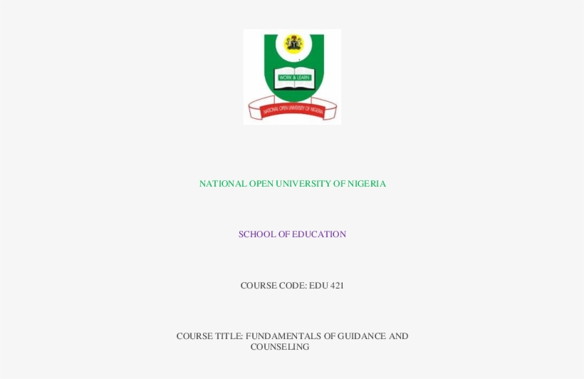 Pdf - National Open University Of Nigeria, transparent png #9778519
