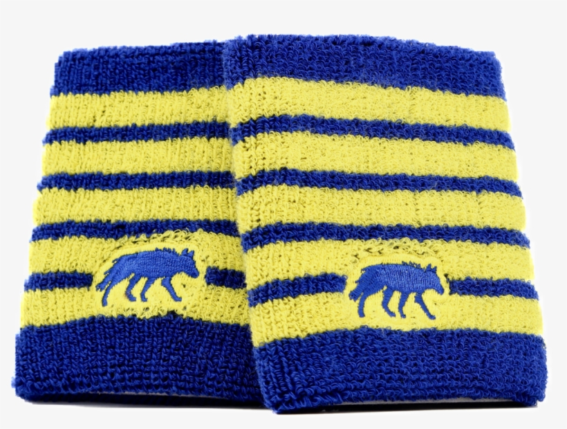 Wolf Striped Wristband Blue/yellow 2 Pack - Wool, transparent png #9778873