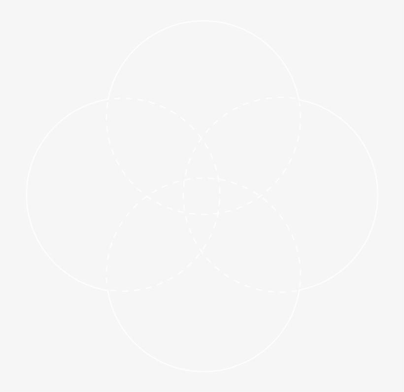 Venn Diagram Made Of 4 Circles - Tiff Logo White, transparent png #9780364