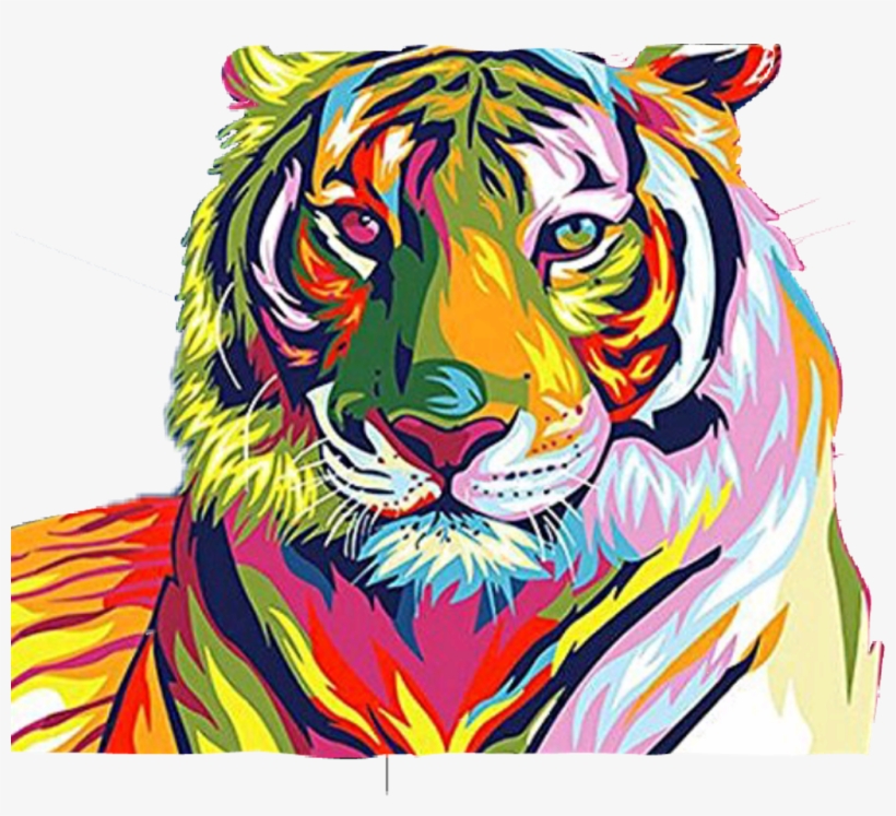 #tiger #leon #wild #wildanimal #wildanimals #wildish - Easy Tiger Painting, transparent png #9785204