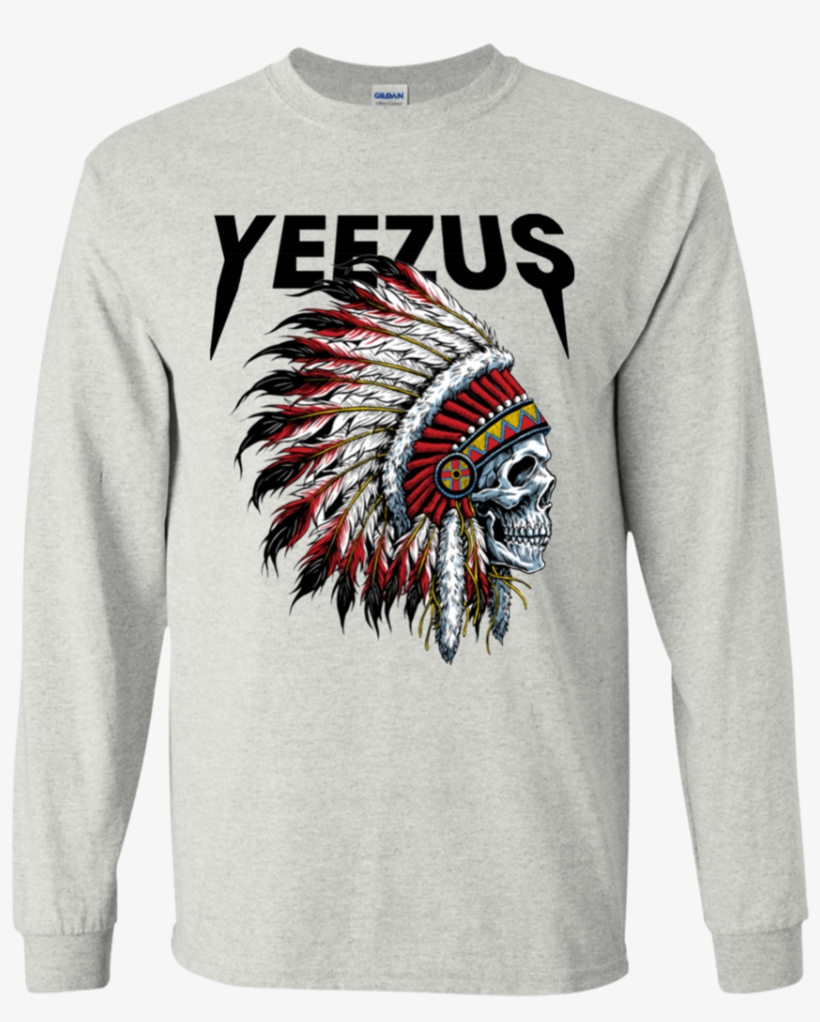 Yeezus Shirt Kanye God West Dream Tour College Graduate - Indian Chief Tattoo Skull, transparent png #9785699
