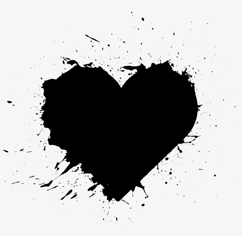 Free Download - Black Heart Splatter, transparent png #9785741