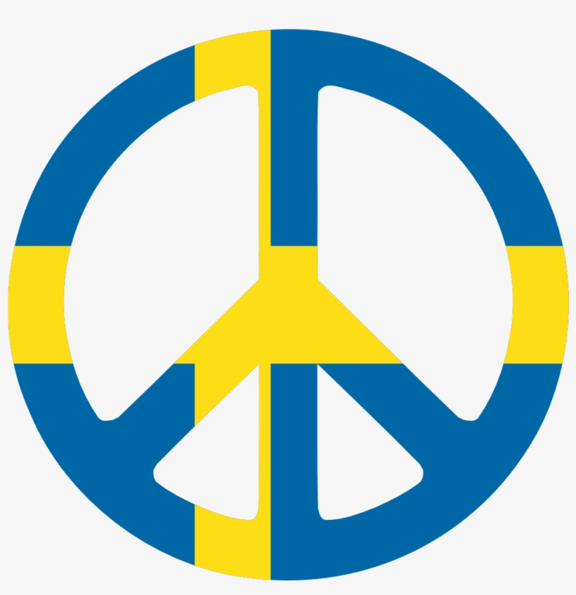 Sweden Peace Symbol Flag 3 Cnd Logo Peacesymbol Scalable - Peace Logo Green, transparent png #9785873