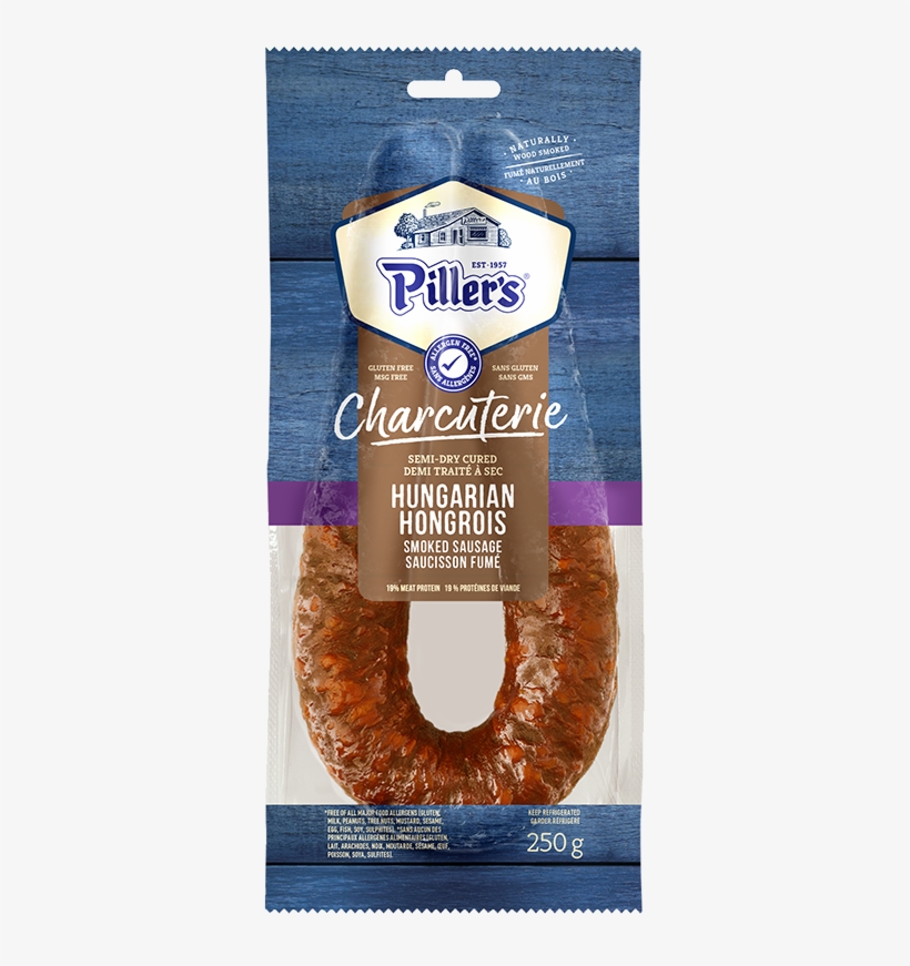 Piller's Charcuterie Hungarian Smoked Sausage 250g - Pillers Chorizo, transparent png #9786092