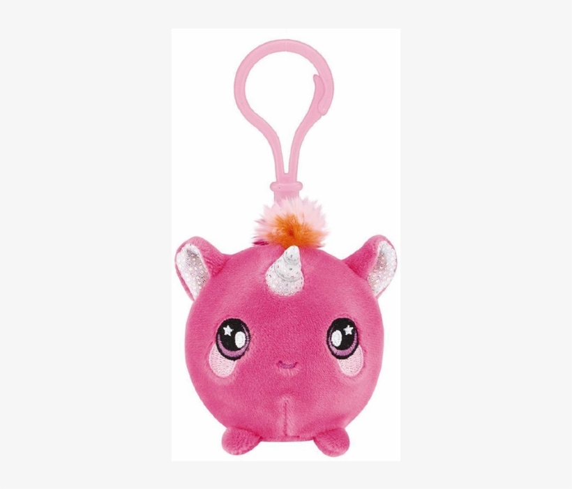 Squeezamals Series 2 Clip On Plush - Squeezamals Pink Unicorn, transparent png #9786733