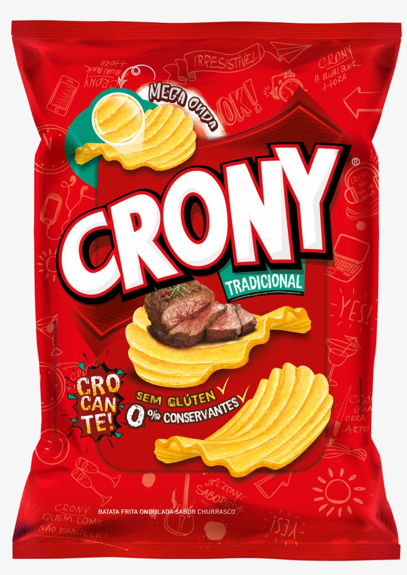 Batata Ondulada Crony , Tradicional, Mega Onda, Frita, - Potato Chip, transparent png #9786899