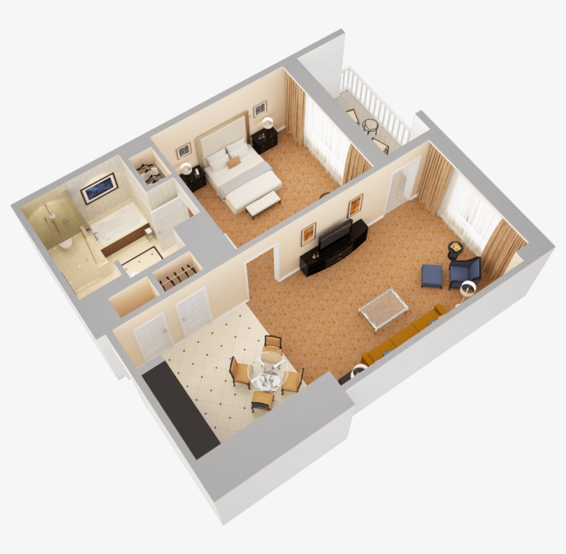 Deluxe Suite With Balcony - Waldorf Astoria Orlando Deluxe Suite, transparent png #9789348