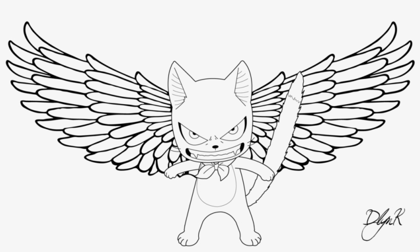 Fairy Tail Lineart Happy, transparent png #9790927