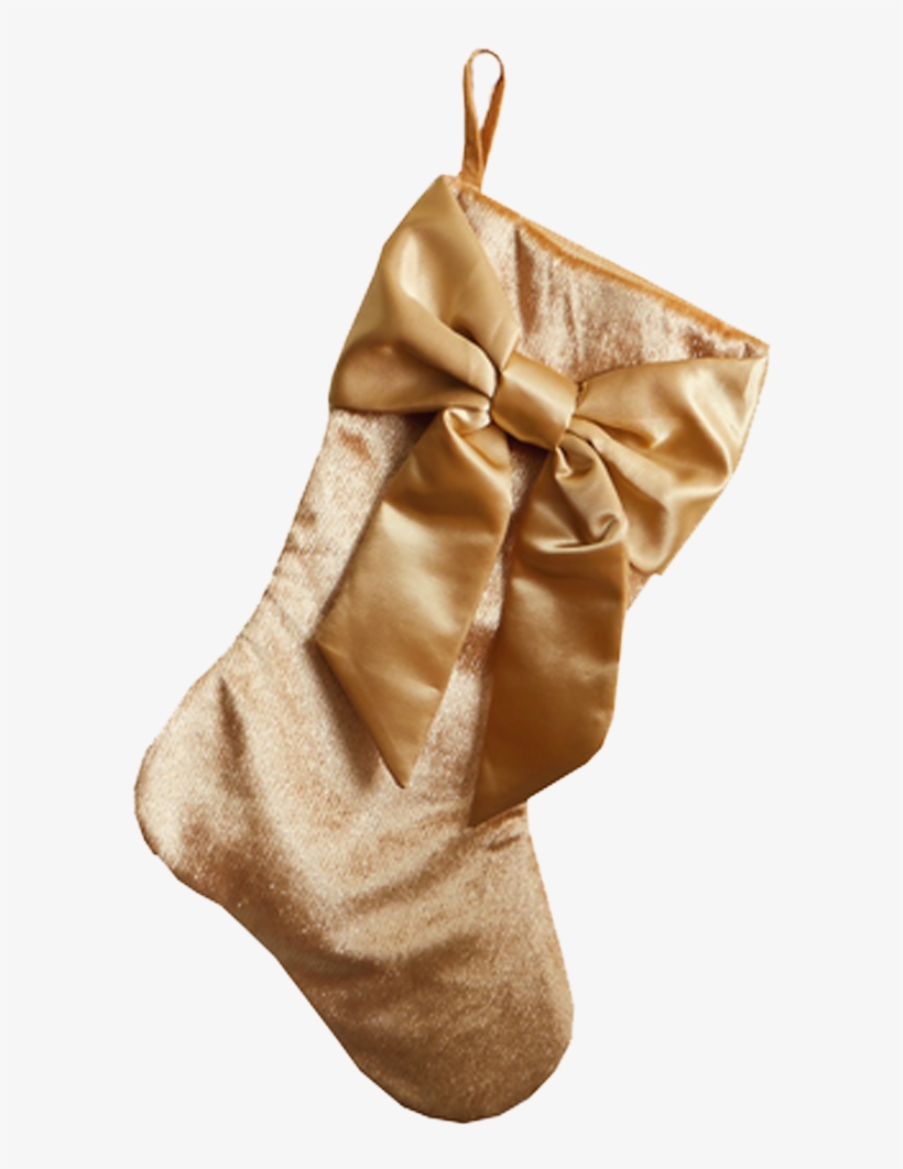 Gold Bow Stocking - Handbag, transparent png #9790928