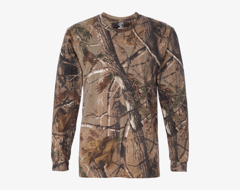 Adult Realtree® Camo Long Sleeve Tee - Realtree Long Sleeve Camo Shirt, transparent png #9791725