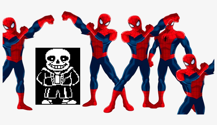 Transparent Sans Dabbing - Spiderman X Sans, transparent png #9794222