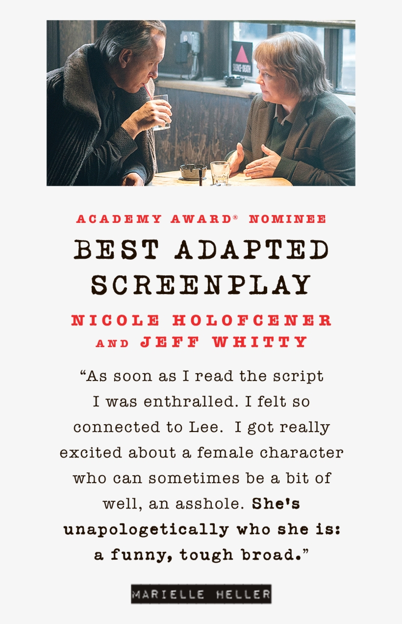 Best Adapted Screenplay - Can You Ever Forgive Me Bar, transparent png #9794835