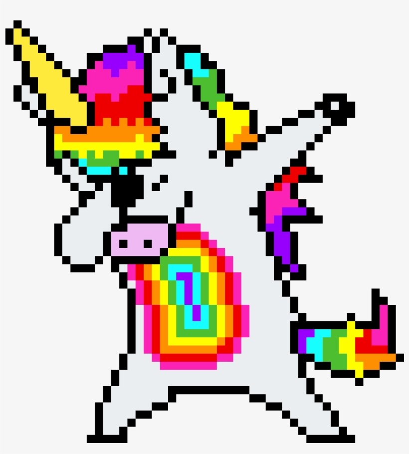 Dabbing Unicorn By Kawaii-goth8104 - Cute Pixel Art Unicorn, transparent png #9794934
