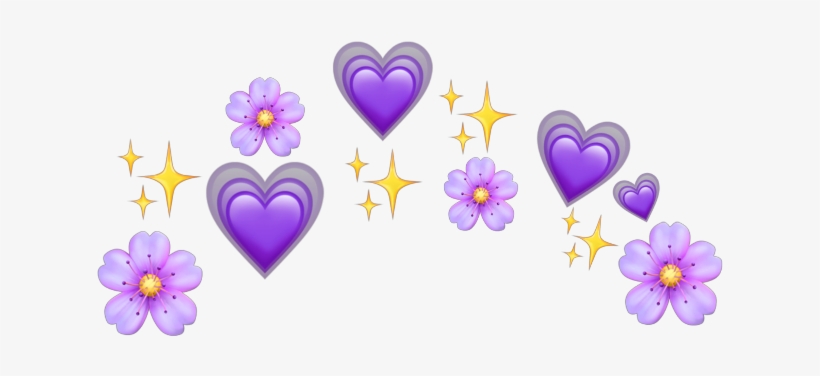 #purple #emoji #emojis #flowers #flower #hearts #heart - Heart, transparent png #9796267