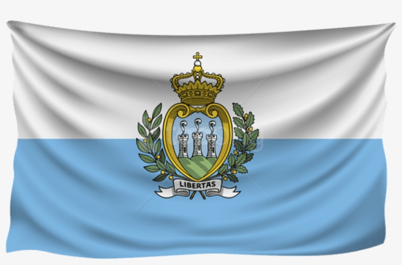Free Png Download San Marino Wrinkled Flag Clipart - San Marino Flag Png, transparent png #9796850