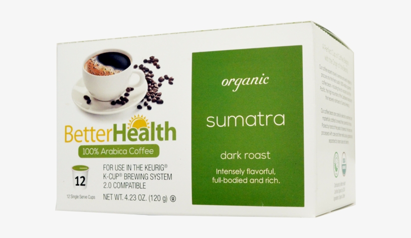 Better Health Coffee Organic Sumatra Ground K Cup 12 - Java Coffee, transparent png #9798093