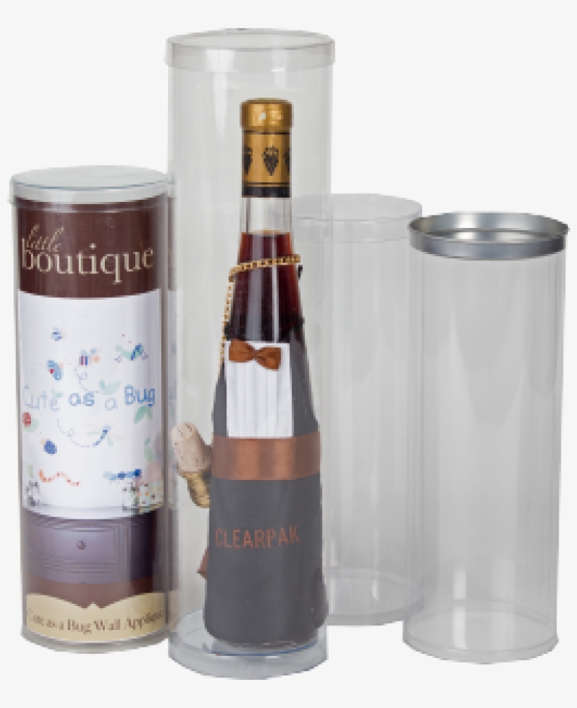 Clear Packaging Tubes Clearpak - Wine Bottle Tube Packaging, transparent png #9799095