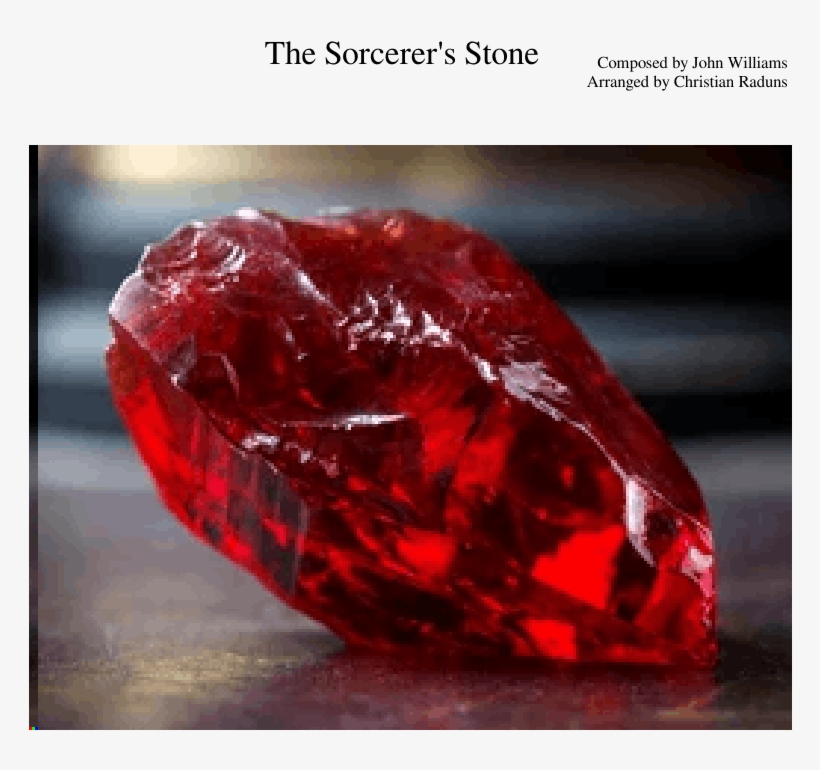 The Sorcerer's Stone Sheet Music For Flute, Clarinet, - Harry Potter Philosopher's Stone Stone, transparent png #9799561